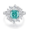 Wholesale Women's S925 Sterling Silver Square Geometric Ring With High Carbon Diamond Ice Flower Cut