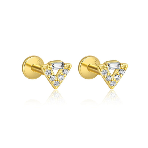Wholesale Women's S925 Sterling Silver Square Zircon Geometric Earrings