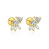 Wholesale Women's S925 Sterling Silver Square Zircon Geometric Earrings