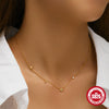 Wholesale Women's S925 Sterling Silver Stacked Clavicle Chain With Four Mans Star Diamond Opal Pendant And Electroplating Treatment