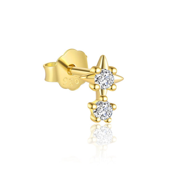 Wholesale Women's S925 Sterling Silver Star Shape Earrings With Zirconia