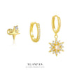 Wholesale Women's S925 Sterling Silver Star Shape Light Luxury Earrings With Zirconia Design