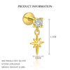 Wholesale Women's S925 Sterling Silver Star Shape Zircon Ear Studs With Distinctive Retro Design