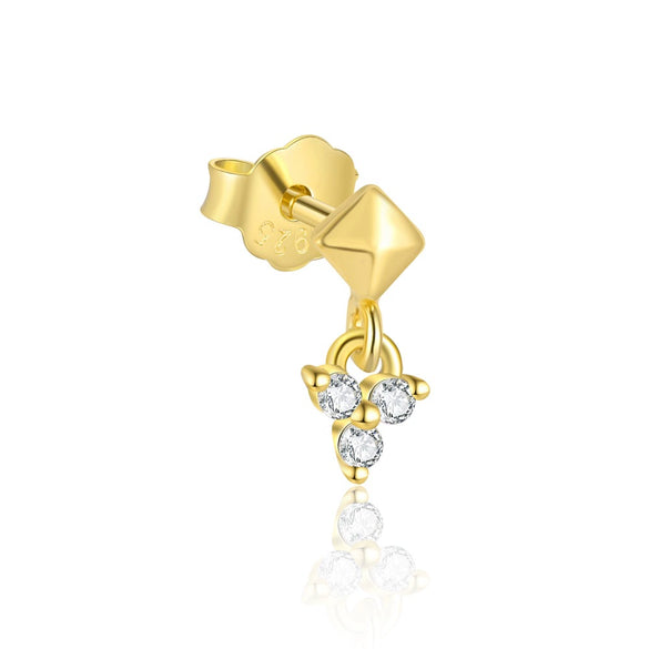 Wholesale Women's S925 Sterling Silver Star Shape Zircon Earrings