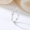 Wholesale Women's S925 Sterling Silver Star Texture Stacked Thin Ring With Electroplating Design