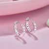 Wholesale Women's S925 Sterling Silver Stud Earrings With Geometric And U Shape Pattern And Diamond Color Zircon Inlaid And Electroplating Design