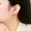 Wholesale Women's S925 Sterling Silver Stud Earrings With Geometric And U Shape Pattern And Diamond Color Zircon Inlaid And Electroplating Design