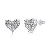 Wholesale Women's S925 Sterling Silver Stud Earrings With Heart Shape Zircon Design And Electroplating