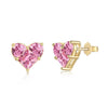 Wholesale Women's S925 Sterling Silver Stud Earrings With Heart Shape Zircon Design And Electroplating
