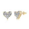 Wholesale Women's S925 Sterling Silver Stud Earrings With Heart Shape Zircon Design And Electroplating