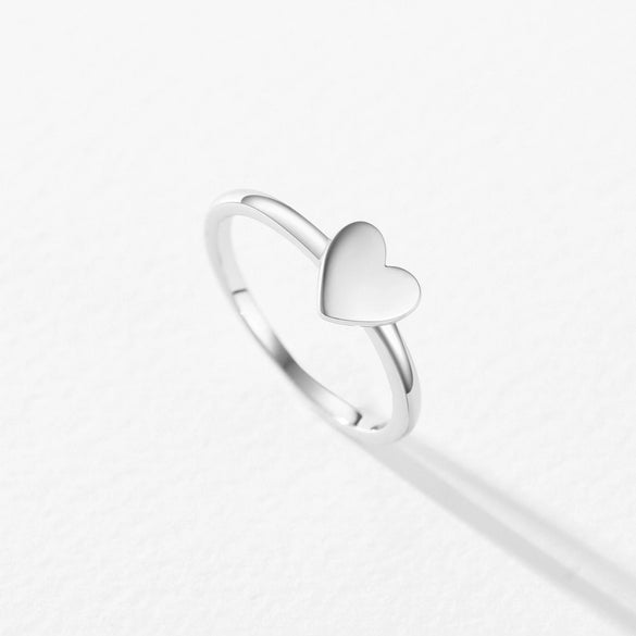 Wholesale Women's S925 Sterling Silver Sweet Heart Love Ring With Electroplating