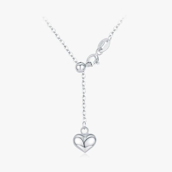 Wholesale Women's S925 Sterling Silver Sweet Heart Pendant Clavicle Chain Yshaped Necklace With Electroplating