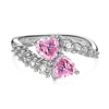 Wholesale Women's S925 Sterling Silver Sweet Love Ring With Heart Shape Butterfly And Four Leaf Clover Design Electroplated