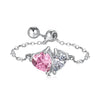 Wholesale Women's S925 Sterling Silver Sweet Love Ring With Heart Shape Butterfly And Four Leaf Clover Design Electroplated