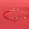 Wholesale Women's S925 Sterling Silver Tiger Zodiac Red Rope Temperaturesensitive Colorchanging Electroplated Bracelet