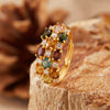 Wholesale Women's S925 Sterling Silver Tourmaline Geometric Ring Set With Gems Bohemian Style