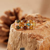 Wholesale Women's S925 Sterling Silver Tourmaline Geometric Ring Set With Gems Bohemian Style