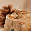 Wholesale Women's S925 Sterling Silver Tourmaline Geometric Ring Set With Gems Bohemian Style