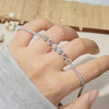 Wholesale Women's S925 Sterling Silver Tourmaline Geometric Sweet Style Colored Gemstone Bracelet Set With Gemstones