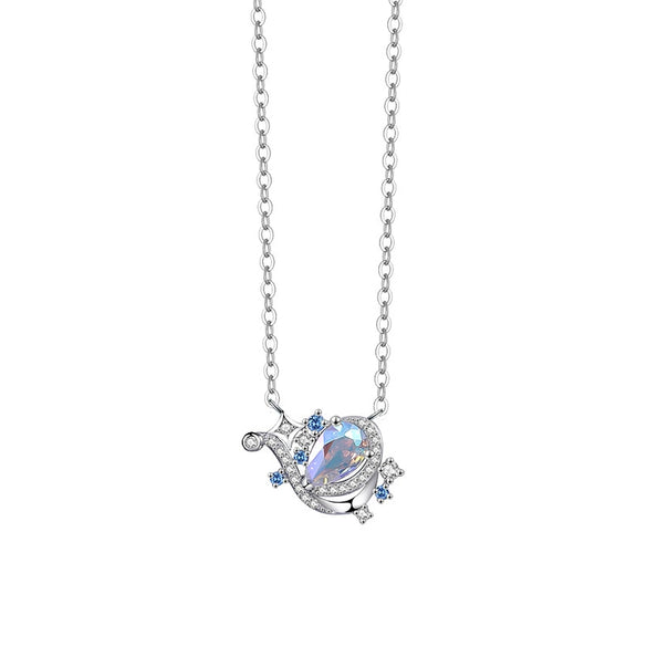 Wholesale Women's S925 Sterling Silver Twelve Constellation Inlaid Zircon Pendant Necklace Cross Chain Light Luxury Style