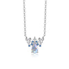 Wholesale Women's S925 Sterling Silver Twelve Constellation Inlaid Zircon Pendant Necklace Cross Chain Light Luxury Style