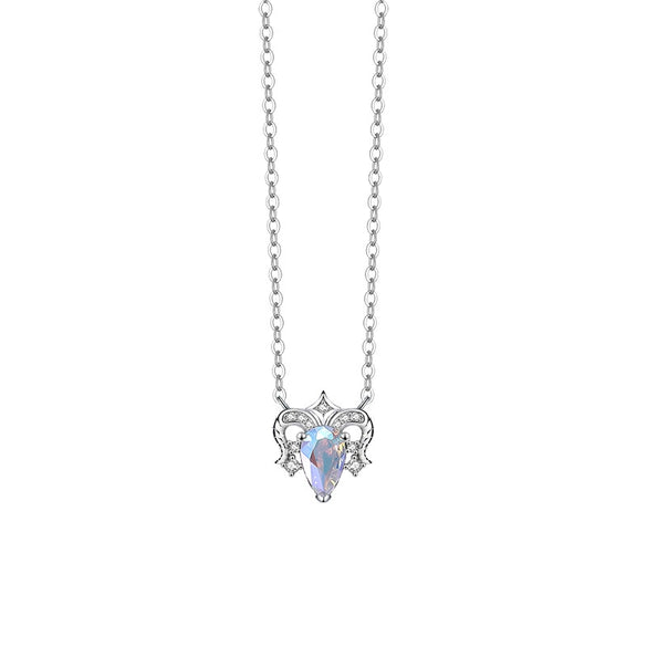 Wholesale Women's S925 Sterling Silver Twelve Constellation Inlaid Zircon Pendant Necklace Cross Chain Light Luxury Style