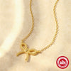 Wholesale Women's S925 Sterling Silver Twist Bow O Chain Necklace With Electroplating Treatment