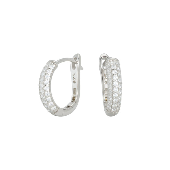 Wholesale Women's S925 Sterling Silver Ushape Inlaid Zircon Earrings