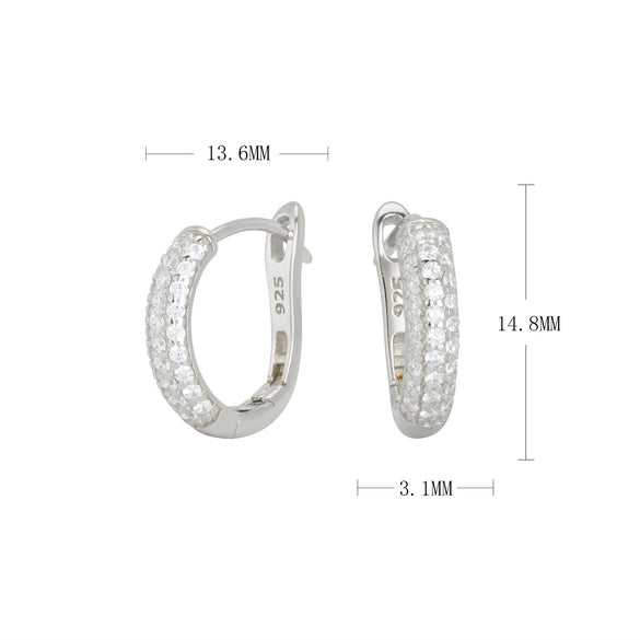 Wholesale Women's S925 Sterling Silver Ushape Inlaid Zircon Earrings