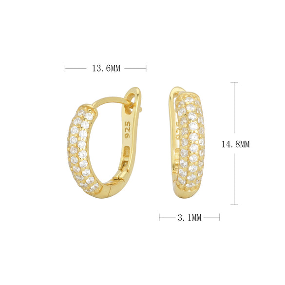Wholesale Women's S925 Sterling Silver Ushape Inlaid Zircon Earrings