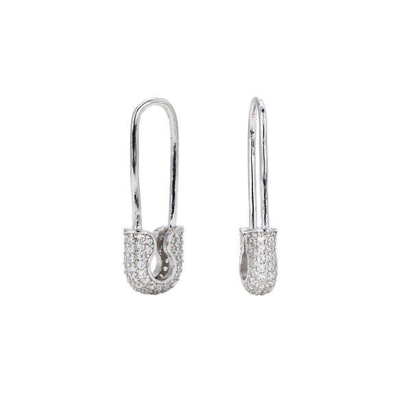 Wholesale Women's S925 Sterling Silver Ushape Inlaid Zircon Pin Earrings Fashionable Jewelry