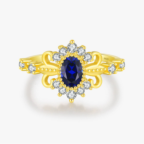 Wholesale Women's S925 Sterling Silver Vintage Crown Style Ring With Diamond Design