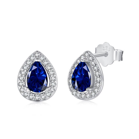 Wholesale Women's S925 Sterling Silver Vintage Elegant Water Drop Zircon Earrings With Electroplating Design