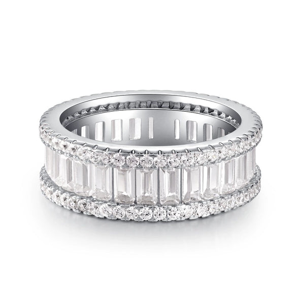 Wholesale Women's S925 Sterling Silver Volleyball Ring With Zircon And Geometric Design Electroplated