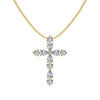 Wholesale Women's S925 Sterling Silver Water Drop Cross Zircon Necklace With Geometric Design And Electroplating