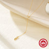 Wholesale Women's S925 Sterling Silver Water Drop Ochain Clavicle Necklace With Geometric Design And Electroplating Treatment