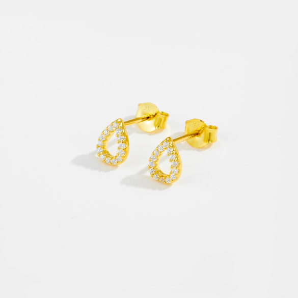 Wholesale Women's S925 Sterling Silver Water Drop Zircon Earrings With Platinum And 18K Gold Electroplating