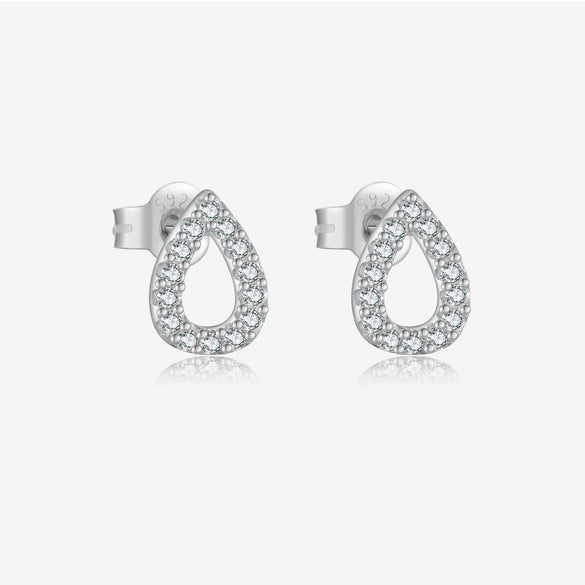 Wholesale Women's S925 Sterling Silver Water Drop Zircon Earrings With Platinum And 18K Gold Electroplating