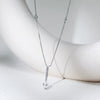 Wholesale Women's S925 Sterling Silver Zircon Geometric Pearl Pendant Necklace With Cross Chain