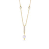 Wholesale Women's S925 Sterling Silver Zircon Geometric Pearl Pendant Necklace With Cross Chain