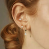 Wholesale Women's S925 Sterling Silver Zircon Petal Earrings Flower Design