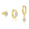 Wholesale Women's S925 Sterling Silver Zircon Petal Earrings Flower Design