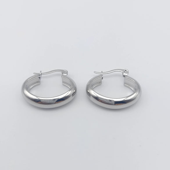 Wholesale Women's Semiround Titanium Steel Geometric Personality Earrings With Polished And Electroplated Finish