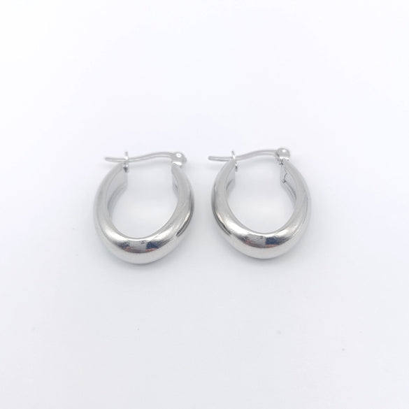 Wholesale Women's Semiround Titanium Steel Geometric Personality Earrings With Polished And Electroplated Finish
