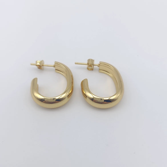 Wholesale Women's Semiround Titanium Steel Geometric Personality Earrings With Polished And Electroplated Finish