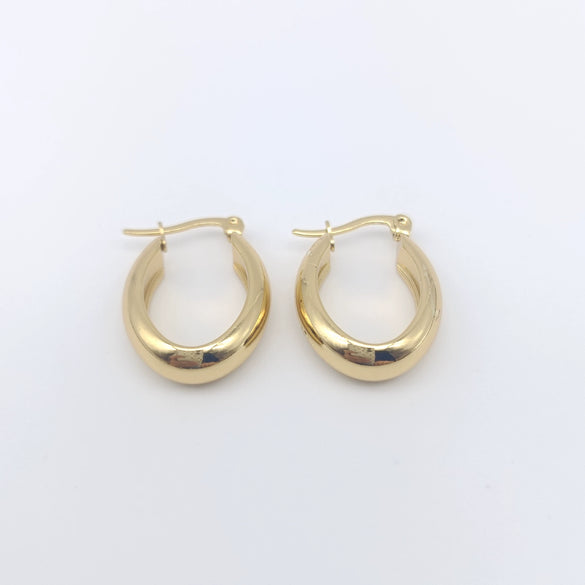 Wholesale Women's Semiround Titanium Steel Geometric Personality Earrings With Polished And Electroplated Finish