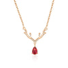 Wholesale Women's 925 Silver Allmatch Antler And Water Drop Zircon Clavicle Necklace With Geometric Pattern