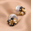 Wholesale Women's 925 Silver Baroque Freshwater Pearl Geometric Flower Cluster Earrings With Electroplating