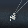Wholesale Women's Silver Bow Pendant Diamond Necklace With Electroplating Light Luxury Design