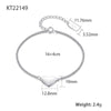 Wholesale Women's 925 Silver Bracelet With Love Pendant Geometric Style Electroplated Thick Chain